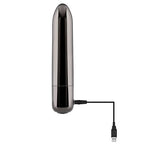 Evolved REAL SIMPLE Chrome USB Rechargeable Bullet Vibrator 10cm