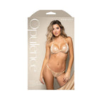 Fantasy Lingerie OPULENCE Pearl Bra & Crotchless Panty Gold Fantasy Lingerie