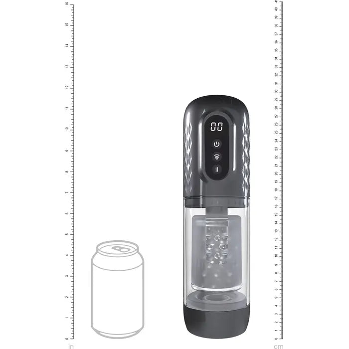 PUMPED Vortex Gunmetal USB Rechargeable Sucking Rotating & Thrusting Auto Masturbator Shots Toys