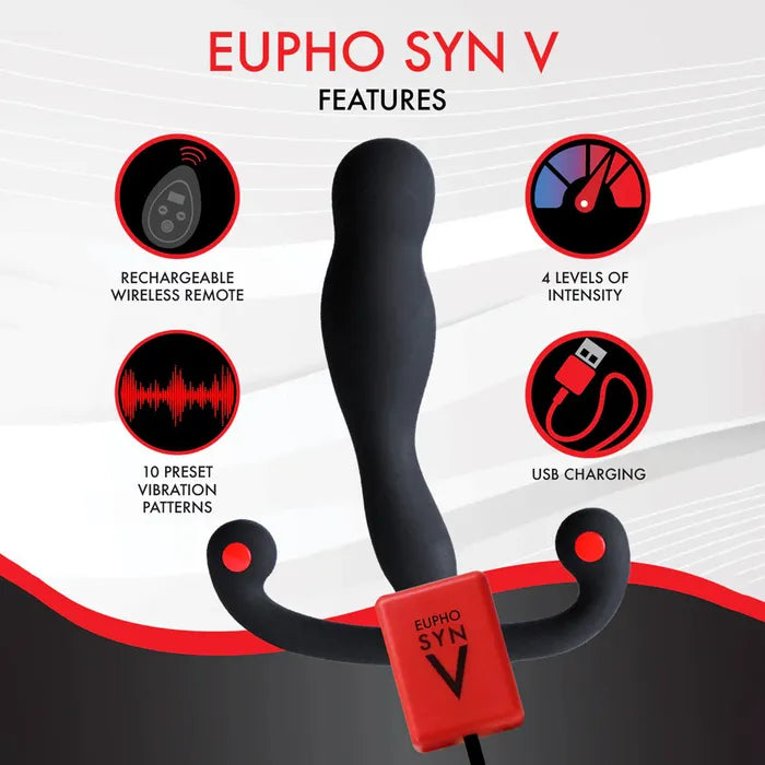 Aneros Eupho Syn V USB Rechargeable Vibrating Prostate Massager with Remote Aneros