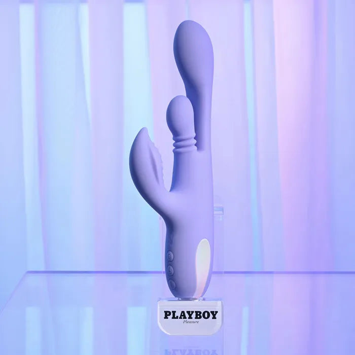Playboy Pleasure NUBBIN RUBBIN USB Rechargeable Thrusting Rabbit Vibrator Playboy Pleasure