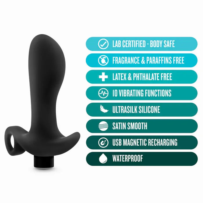 Anal Adventures Platinum Vibrating Prostate Massager 01 10.8cm Blush Novelties