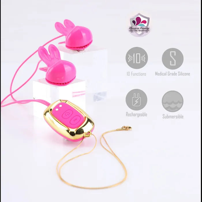 Maia MOLLI USB Rechargeable Vibrating Nipple Clamps & Necklace Maia Toys