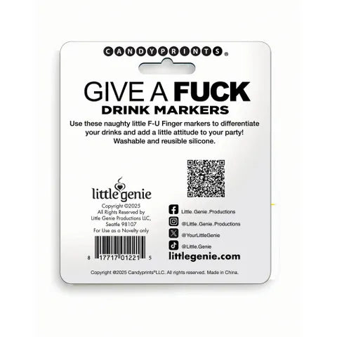 Little Genie Give A Fuck Novelty Drink Markers Set of 6