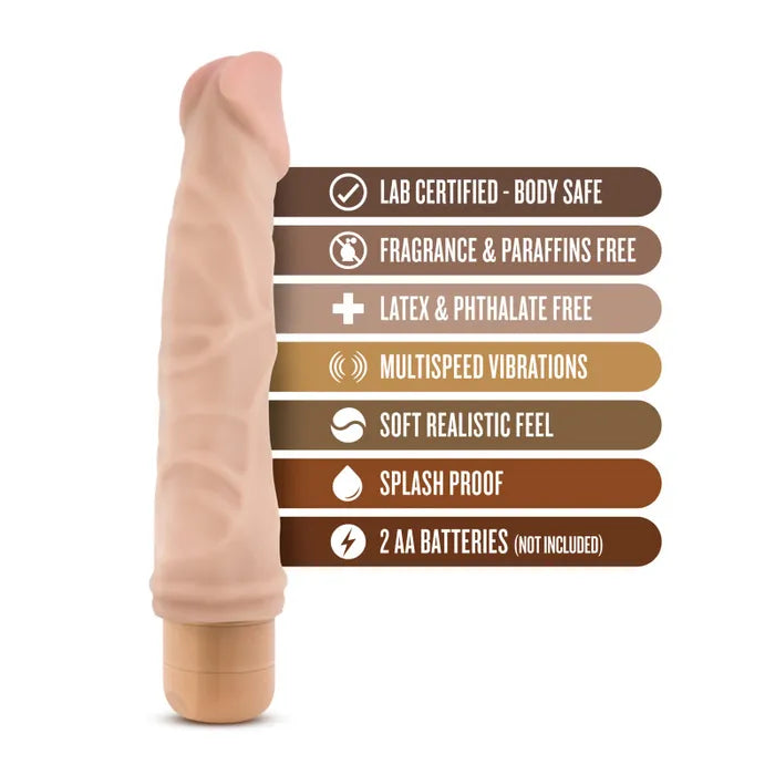 Blush Novelties Dr Skin Cock Vibe 6 Vibrating Dong 8.5 Inch