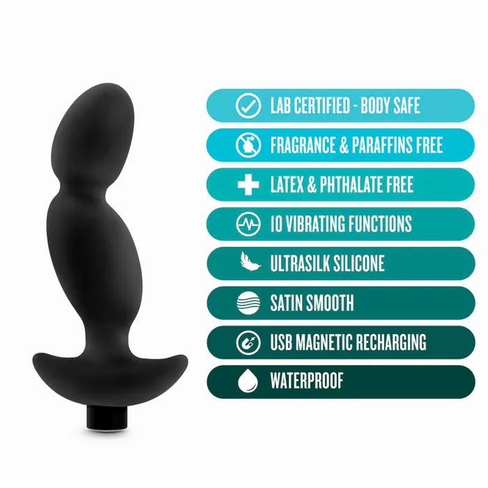 Anal Adventures Platinum Vibrating Prostate Massager 04 16.5cm Blush Novelties