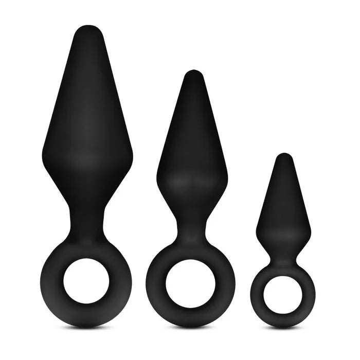 Blush Novelties Anal Adventures Platinum Loop Butt Plug Kit Set Of 3 Sizes