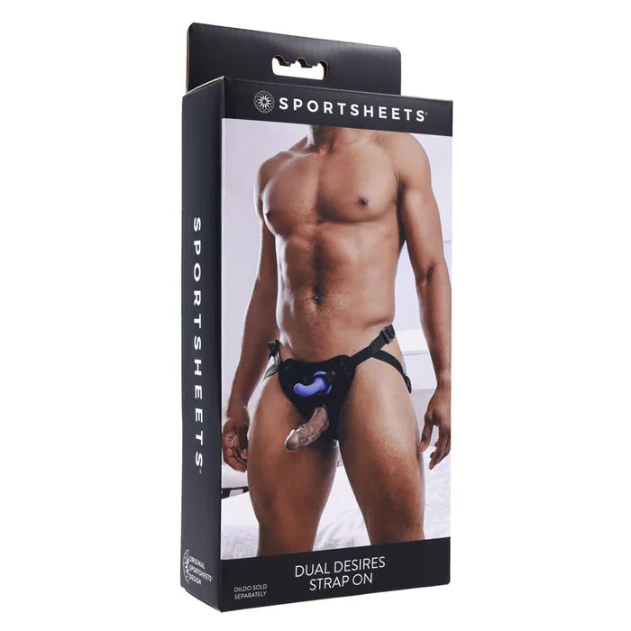 SPORTSHEETS Dual Desires Adjustable Strap On Harness - No Probe Included Sportsheets