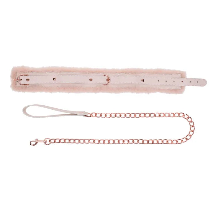 Sportsheets Sex & Mischief Peaches N CreaMe Fur Collar & Leash Restraint
