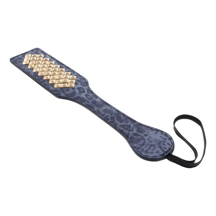 Sportsheets Sex & Mischief Cougar Studded Paddle With Gold Studs