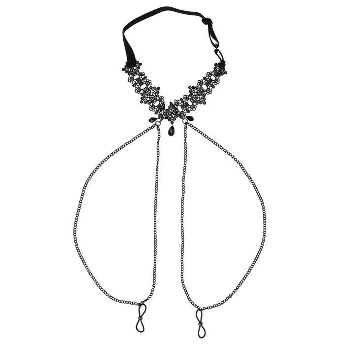 Sportsheets Sex & Mischief Lace Collar With Nipple Ties Sportsheets