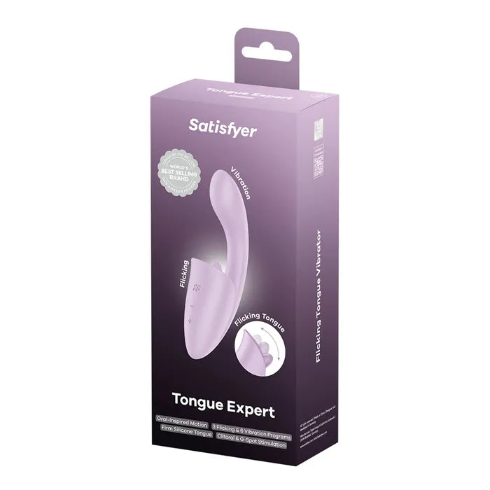 Satisfyer Tongue Expert USB Rechargeable Vibrator With Flicking Clit Stimulator 18cm Satisfyer