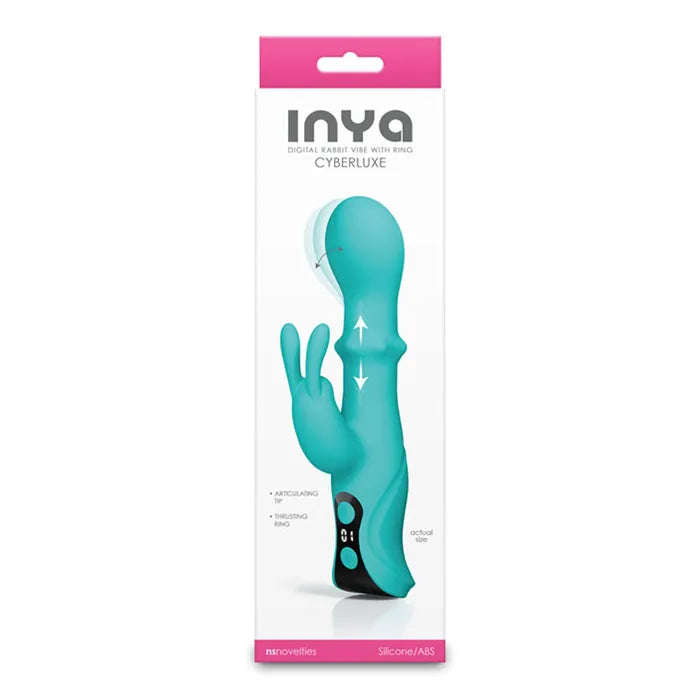 NS Novelties INYA Cyberluxe USB Rechargeable Rabbit Vibrator With Sliding Ring Shaft 18cm