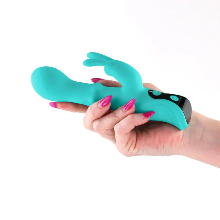 NS Novelties INYA Cyberluxe USB Rechargeable Rabbit Vibrator With Sliding Ring Shaft 18cm
