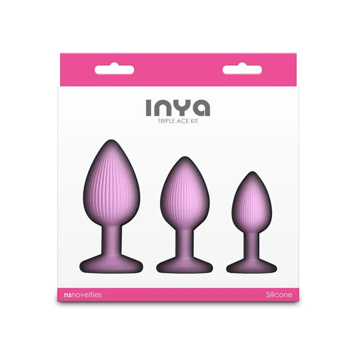 NS Novelties INYA Triple Ace Kit Butt Plugs Set Of 3 Sizes Blush Pink