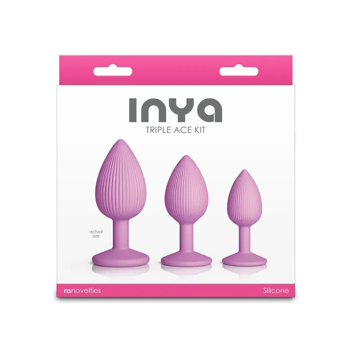 NS Novelties INYA Triple Ace Kit Butt Plugs Set Of 3 Sizes Blush Pink