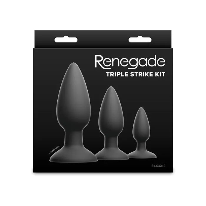 NS Novelties Renegade Triple Strike Kit Butt Plugs Set Of 3 Sizes