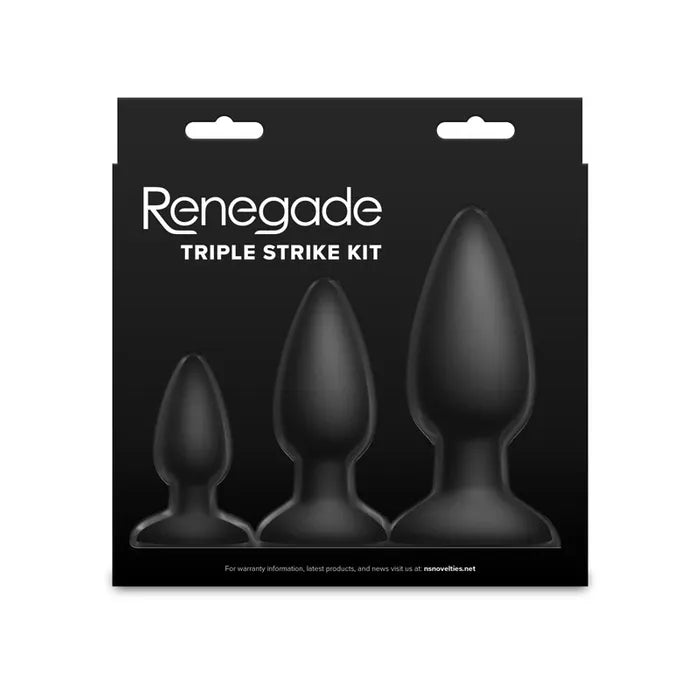 NS Novelties Renegade Triple Strike Kit Butt Plugs Set Of 3 Sizes