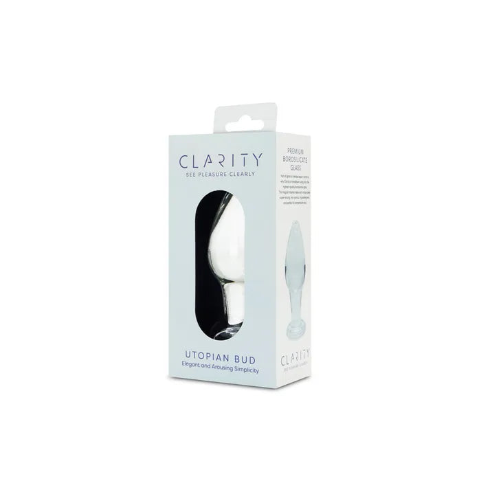 Creative Conceptions Clarity Utopian Bud Glass Butt Plug 8.9cm