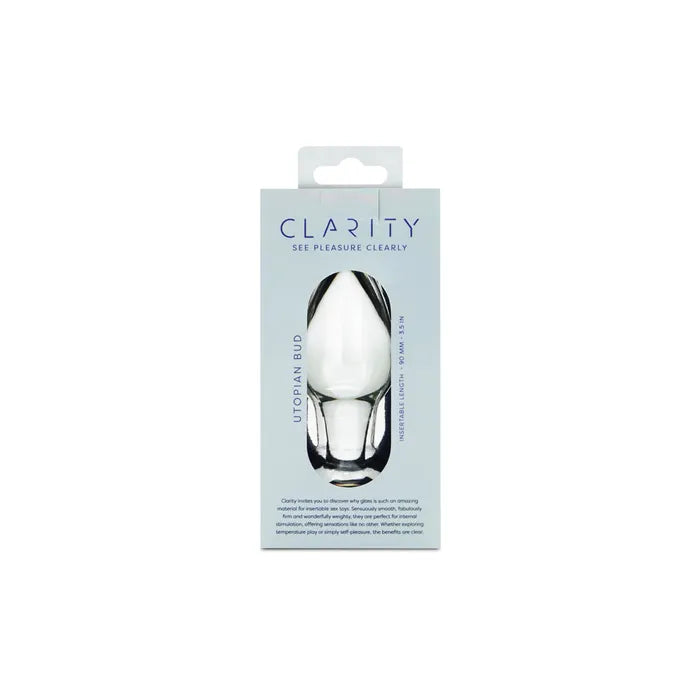 Creative Conceptions Clarity Utopian Bud Glass Butt Plug 8.9cm