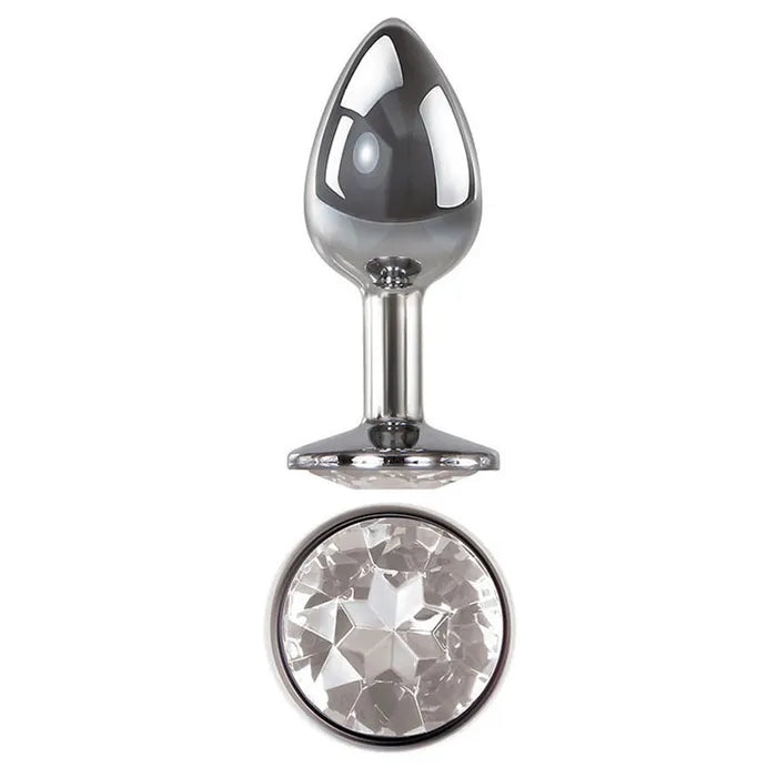 Adam & Eve Metallic Medium Butt Plug With Clear Gem Base 8.2cm