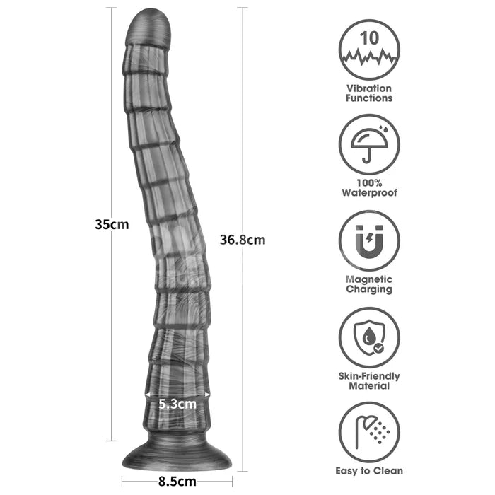 Lovetoy King Sized Vibrating Vibrax Slider USB Rechargeable Vibrating Dildo Grey