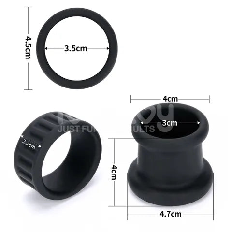 Lovetoy Pinnacle Pro Twin Grip Enhancer Cock & Balls Ring Black