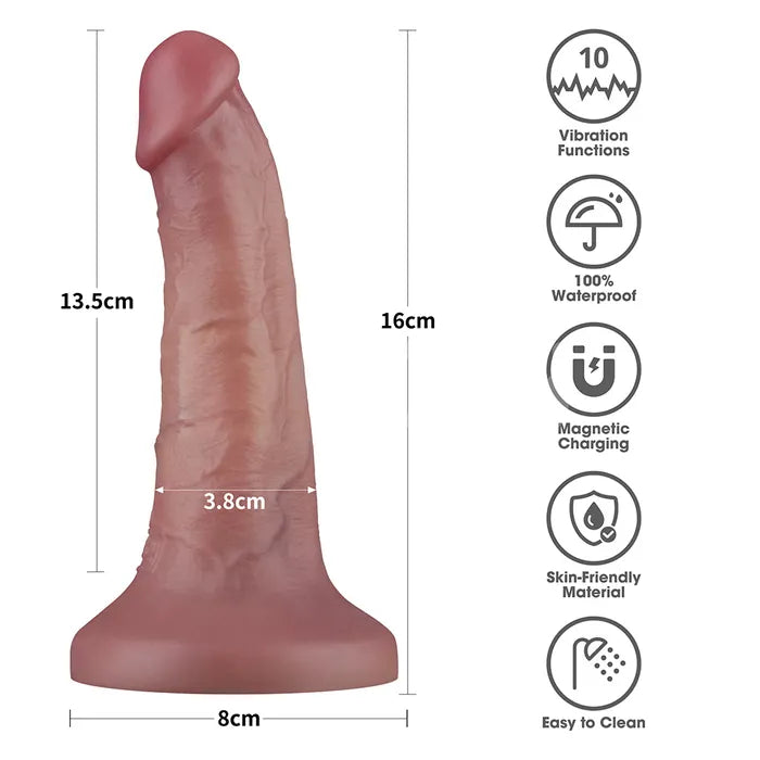 Lovetoy Dual Density Power Cock USB Rechargeable Vibrating Dong Flesh