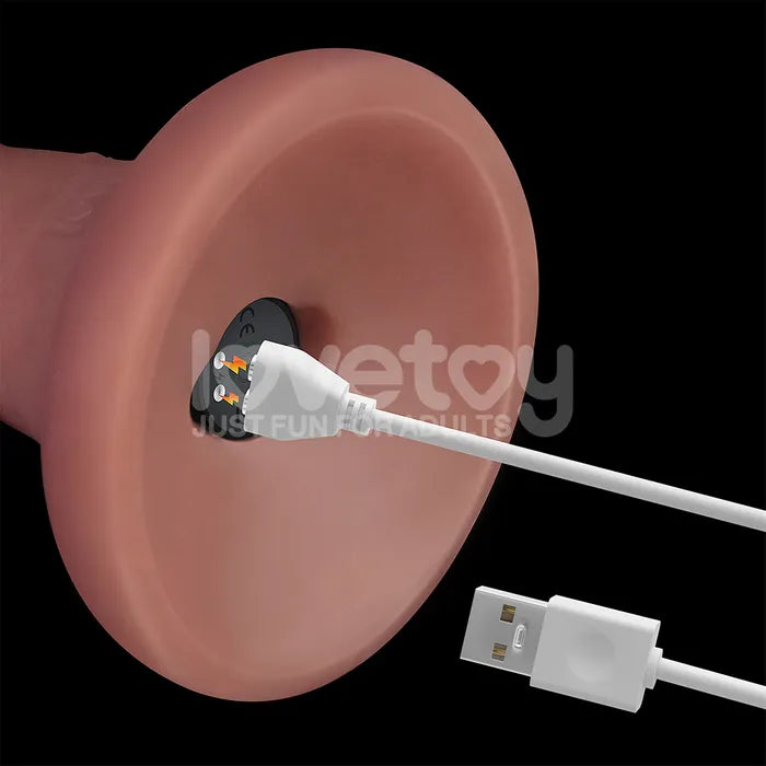 Lovetoy Dual Density Power Cock USB Rechargeable Vibrating Dong Flesh