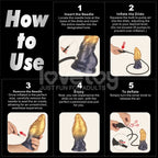 Lovetoy Aerosx Dual Density Inflatable Inflatable Fantasy Dildo 7.5 Inch Gold / Blue