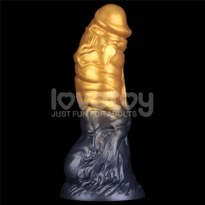 Lovetoy Aerosx Dual Density Inflatable Inflatable Fantasy Dildo 7.5 Inch Gold / Blue
