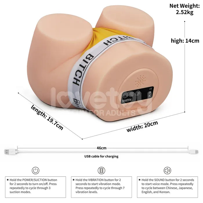 Lovetoy Streetgirls Sensation Pulse Doggy USB Rechargeable Vibrating Sucking & Moaning Doggy Style Masturbator