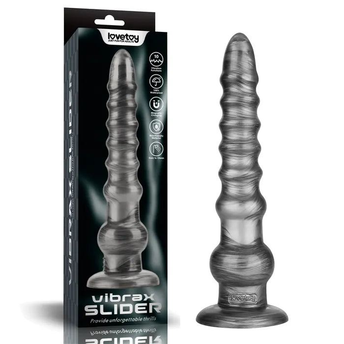 Lovetoy King Sized Vibrating Vibrax Slider USB Rechargeable Vibrating Dildo Grey