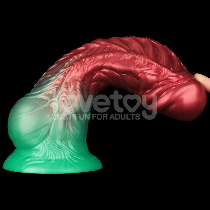 Lovetoy Aerosx Dual Density Inflatable Inflatable Fantasy Dildo 8 Inch Red / Green