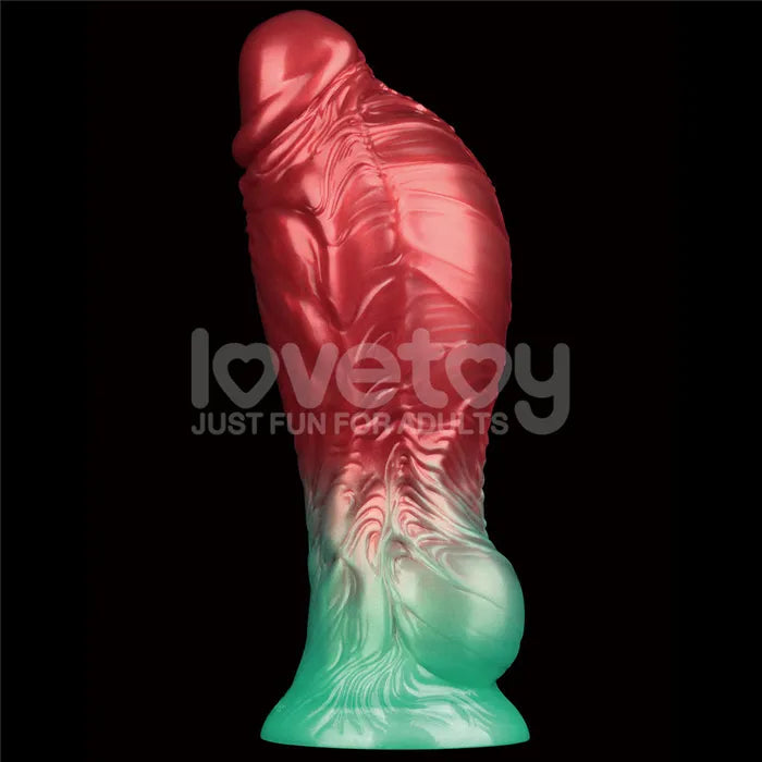 Lovetoy Aerosx Dual Density Inflatable Inflatable Fantasy Dildo 8 Inch Red / Green
