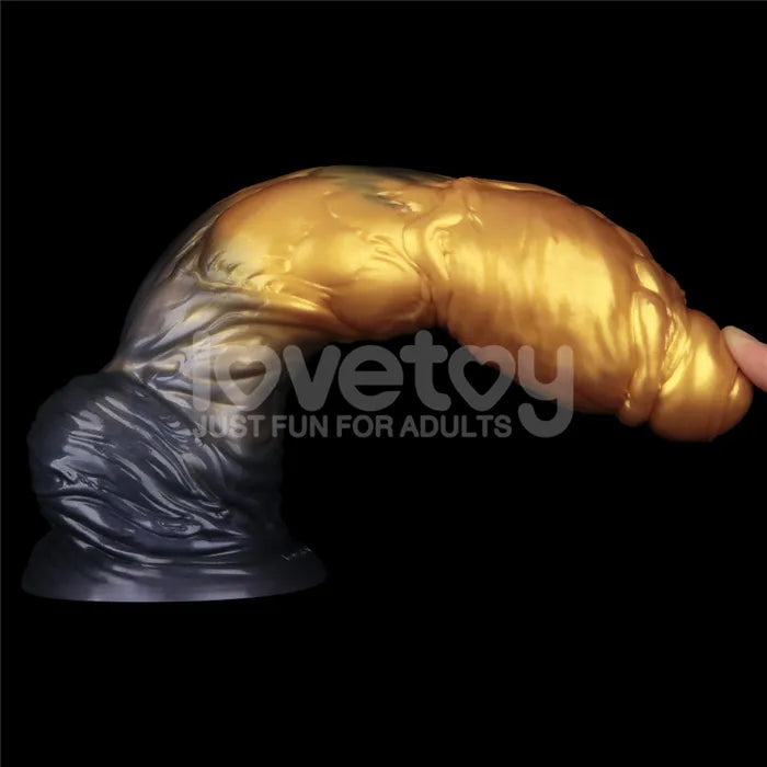 Lovetoy Aerosx Dual Density Inflatable Inflatable Fantasy Dildo 10 Inch Gold / Blue