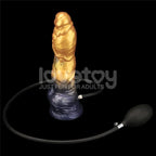 Lovetoy Aerosx Dual Density Inflatable Inflatable Fantasy Dildo 10 Inch Gold / Blue