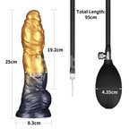 Lovetoy Aerosx Dual Density Inflatable Inflatable Fantasy Dildo 10 Inch Gold / Blue