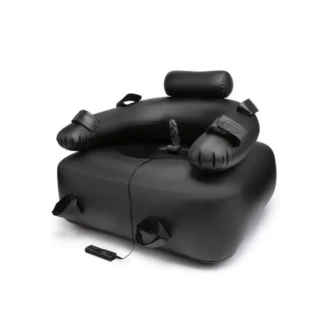 Whipsmart Inflatable Bondage Chair Inflatable Chair With 6 Inch Vibrating Dong Black