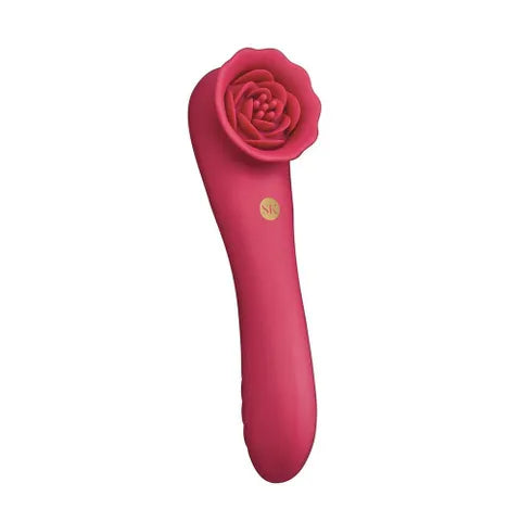 Xgen Products Secret Kisses ROSEGASM ROSE QUAKE USB Rechargeable Dual Ended Tapping Vibrator Red