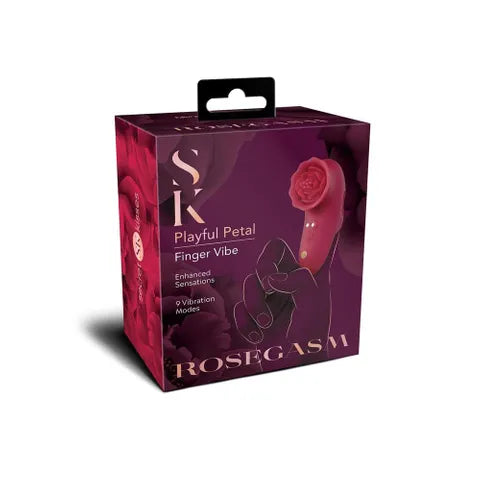 Xgen Products Secret Kisses ROSEGASM PLAYFUL PETAL USB Rechargeable Finger Stimulator Red