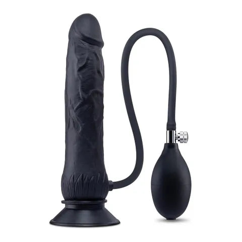 XGEN Products Size Up Inflatable Dildo With Balls 7.5 Inch Black