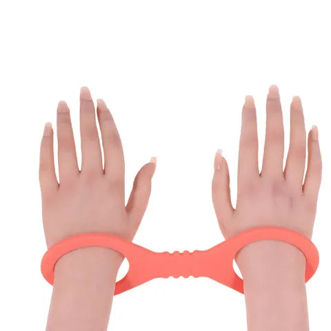 Sex & Mischief Peaches N CreaMe Silicone Cuffs Restraints Peach