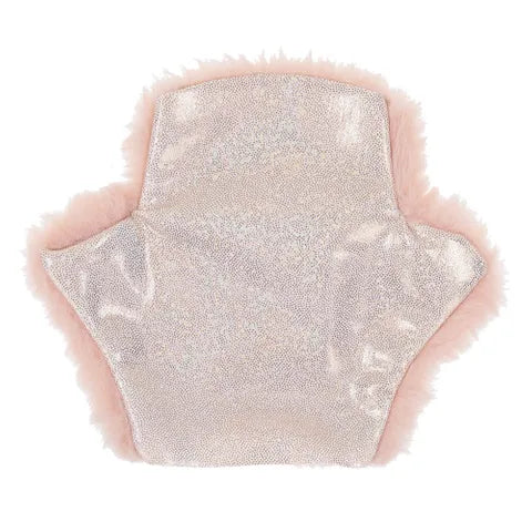 Sex & Mischief Peaches N CreaMe Spiked Sensory Furry Glove With Metal Spikes Peach