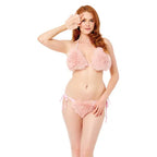 Sex & Mischief Peaches N CreaMe Spiked Sensory Furry Glove With Metal Spikes Peach