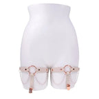 Sex & Mischief Peaches N CreaMe Pearl Garters With Pearls Set Of 2 Peach / Rose Goldd