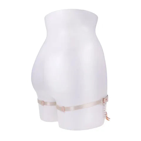 Sex & Mischief Peaches N CreaMe Pearl Garters With Pearls Set Of 2 Peach / Rose Goldd