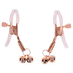Sex & Mischief Peaches N CreaMe Bell Nipple Clamps With Bells Set Of 2 Peach / Rose
