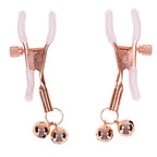 Sex & Mischief Peaches N CreaMe Bell Nipple Clamps With Bells Set Of 2 Peach / Rose