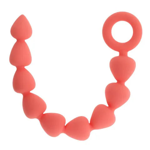 Sex & Mischief Peaches N CreaMe Silicone Anal Beads 23cm Peach